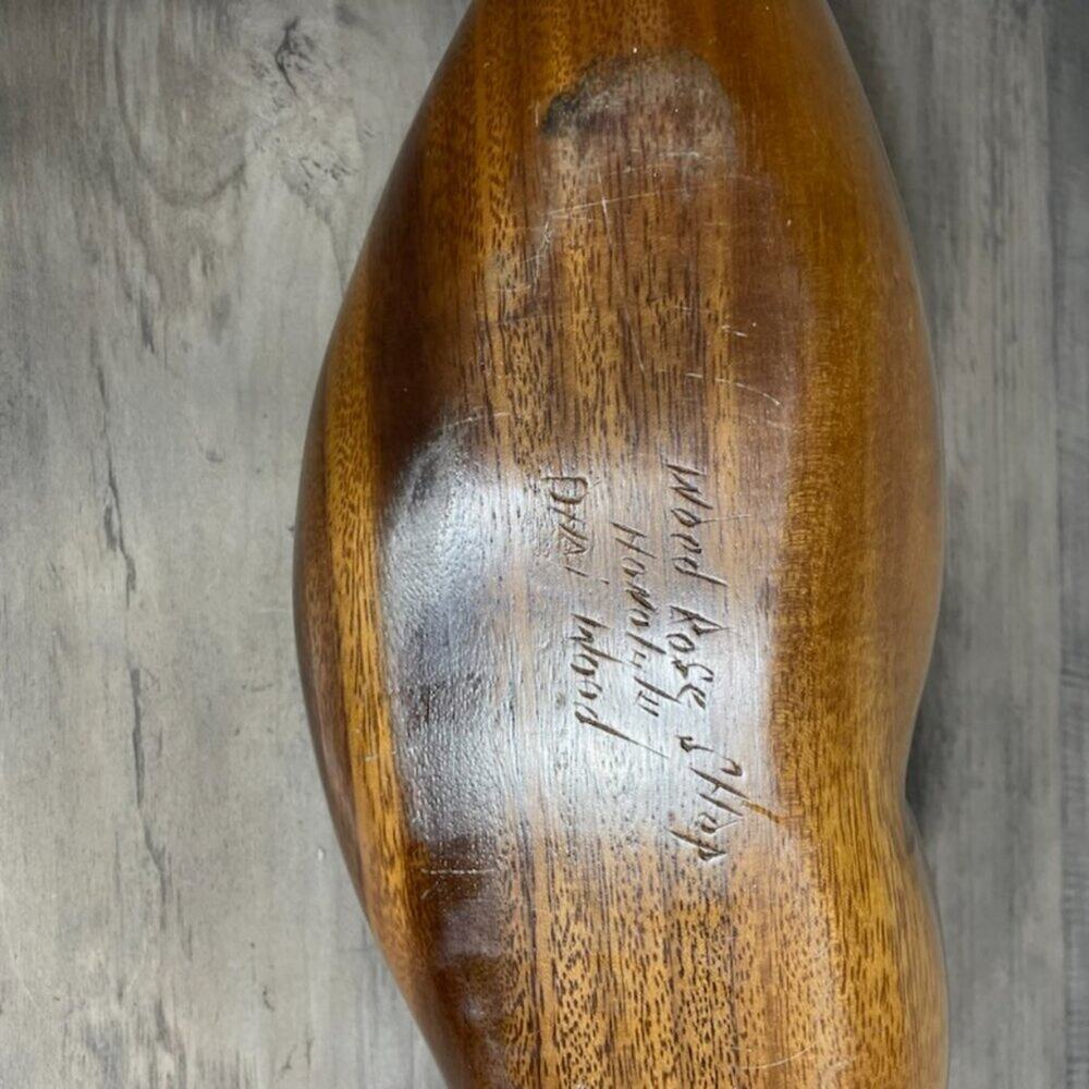 Hand Carved Divided Serving Dish Honolulu Hawaii Dhai Wood - Wood Rose Shop - Picture 6 of 9